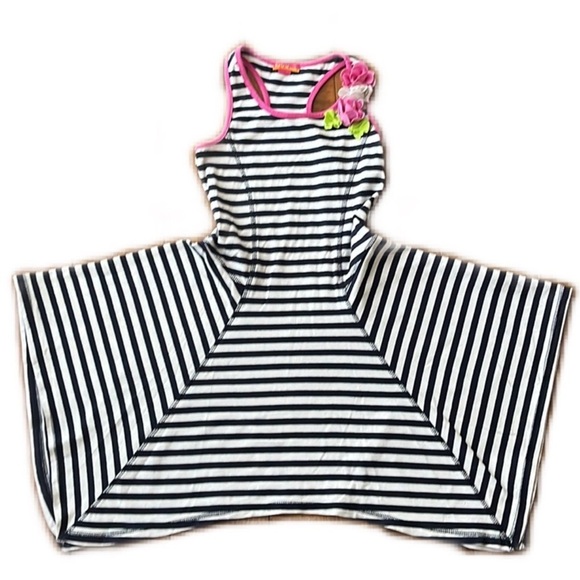 Kate Mack Strips Asymmetrical Sleeveless Dress - Picture 4 of 12